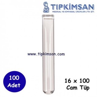 CAM TÜP 16 x 100 mm - Dibi Yuvarlak - 100 Adet