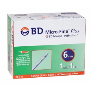 STERİL İNSÜLİN ENJEKTÖRÜ 1 CC - 31G X 6 MM - 100 ADET - BD
