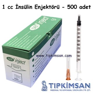 Steril İnsülin Enjektörü 1 cc - Contalı - 3 Parça - 500 Adet
