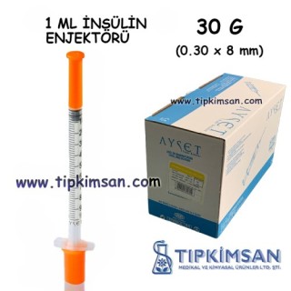 STERİL SÜPER İNSÜLİN ENJEKTÖRÜ 1 ml. AYSET 50 Adet