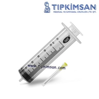 STERİL ENJEKTÖR 50 cc.CONTALI-3 Parça-Sarı Uç