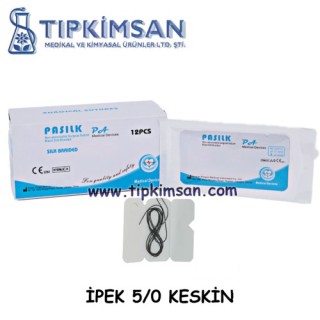 İPEK İPLİK 5/0 KESKİN 17 MM - 12 ADET - PASILK