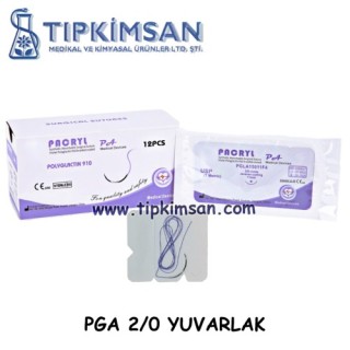 POLİGLAKTİN (PGLA) İPLİK 2/0 YUVARALAK 30 MM - 12 ADET