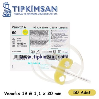 B|BRAUN - Venofix A Kelebek Set Luer Lock - 19G - Bej - 50 Adet