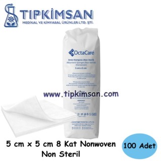 SPANÇ NON STERİL NON WOVEN 5 CM X 5 M - 8 KAT - 100 ADET
