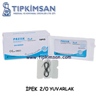 İPEK İPLİK 2/0 YUVARLAK 30 MM - 12 ADET - PASILK