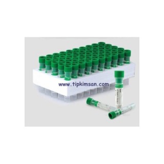K3EDTA LI TÜP - VAKUMSUZ - Yeşil Kapak - 50 Adet