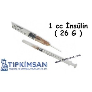 STERİL ENJEKTÖR 1 CC CONTALI - İNSÜLİN - KAHVERENGİ UÇ - 100 ADET - BEYBİ