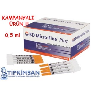 MİCRO FİNE İNSÜLİN ENJEKTÖRÜ 0.5 cc - 100 ADET