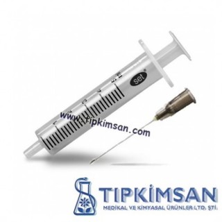 STERİL ENJEKTÖR 5 cc.CONTASIZ-2 Parça-Siyah Uç - 1 Adet
