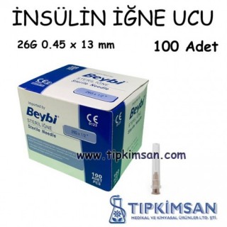 İNSÜLİN İĞNE UCU 26 G - 100 ADET - BEYBİ