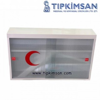 METAL ECZA DOLABI - POLİKARBON KAPAK DUVARA ASILABİLİR