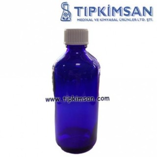 MAVİ CAM ŞİŞE 100 CC - TIPA + KAPAK 