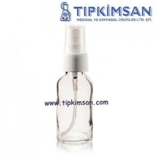 Sprey Başlıklı Şeffaf Cam Şişe 50 cc