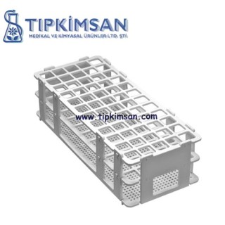 TÜP STANDI - TÜP SPORU - 60 DELİKLİ - 16 X 100 TÜPLER İÇİN - BEYAZ