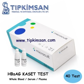 HBSAG KASET TEST - Tam kan / Serum / Plazma - 40 test -Microcult