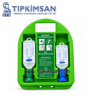 Kapaklı Göz Duşu İstasyonu YEŞİL 500 ML +MAVİ 250 ML Actiomedic 