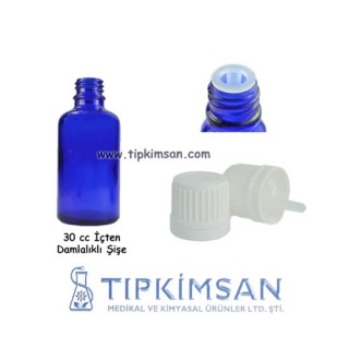 İÇTEN DAMLALIKLI ŞİŞE 30 CC MAVİ