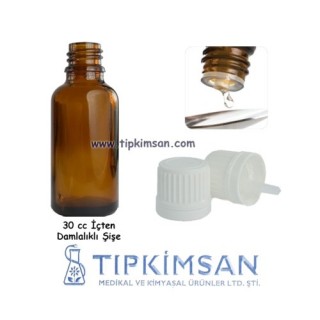 İÇTEN DAMLALIKLI ŞİŞE 30 CC - KAHVERENGİ