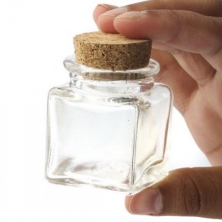 KARE CAM ŞİŞE MANTAR TIPALI 35 CC