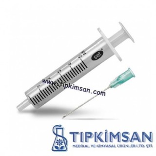 STERİL ENJEKTÖR 5 cc.CONTASIZ-2 Parça-Yeşil Uç