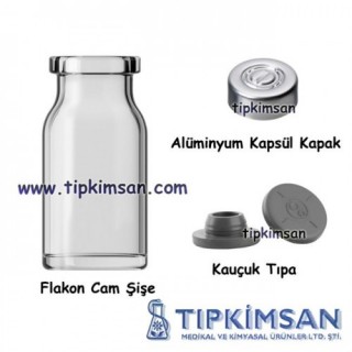 Flakon Cam Şişe 8/10 ml + Stoper (Kauçuk Tıpa) + Alüminyum Kapsül - Adet