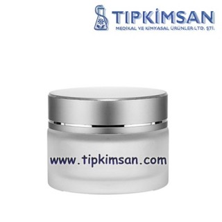 Kozmetik Krem Kabı / Buzlu Cam - 50 ml