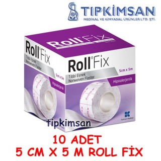 ROLL FİX ESNEK FLASTER 5 CM X 5 M - 10 ADET 